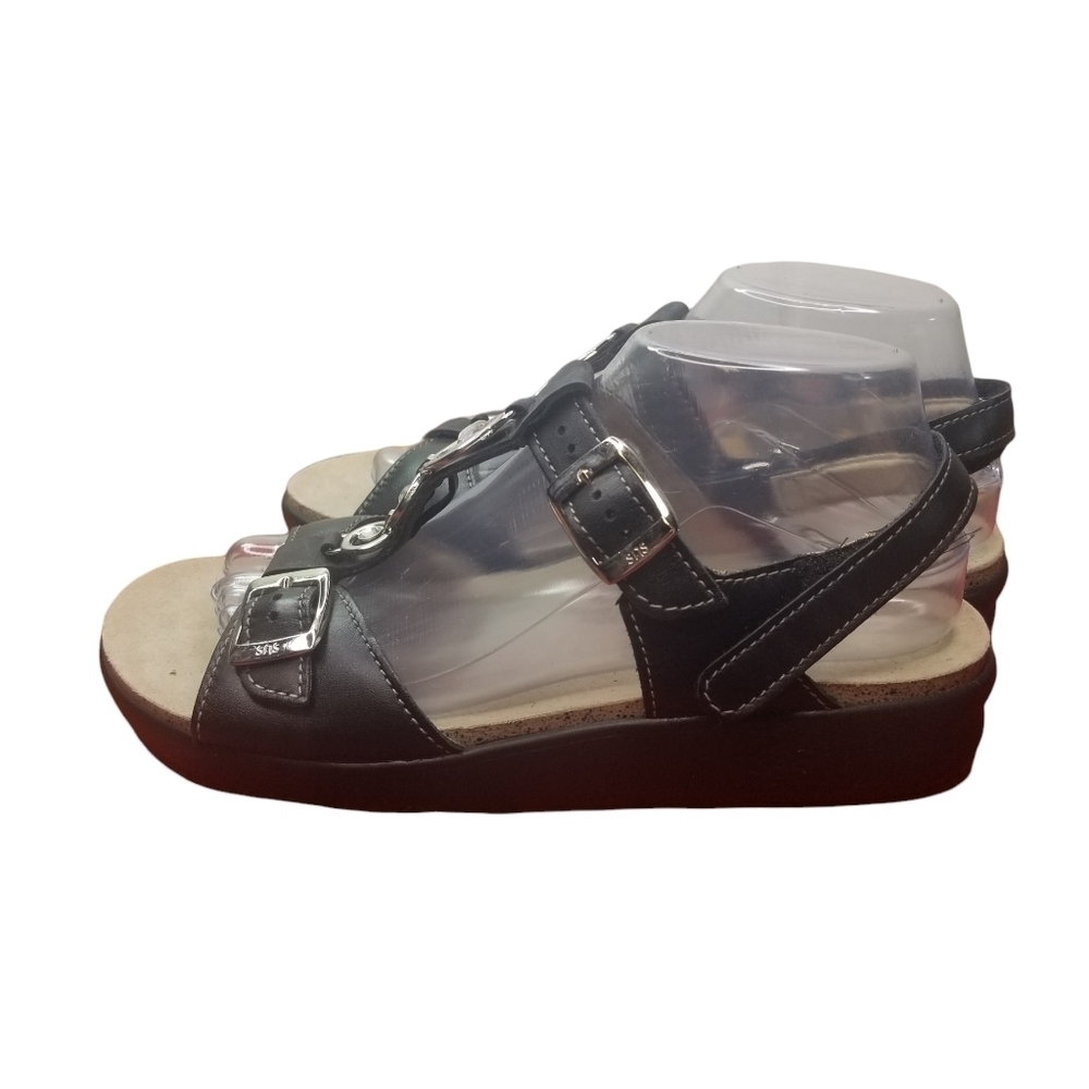 SAS Captiva black leather bling t strape sandals - Picture 2 of 11